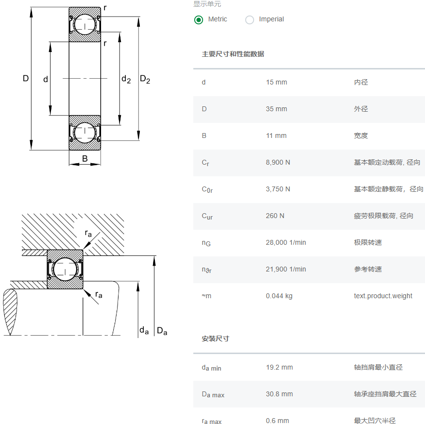 FAG深沟球轴承6202-C-2Z水泥轴承(图2)